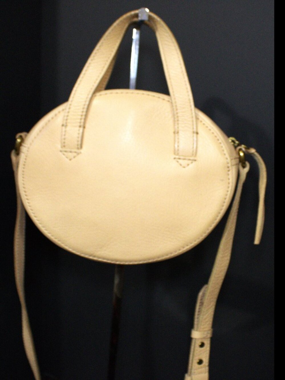 Madewell, Juno Circle Satchel w/Crossbody Strap, Gold Hardware in Tan Leather